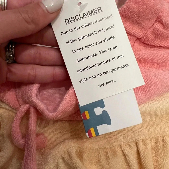 NWT Vintage Havana Peach Ombré Ruffle Terry Track Shorts - Picture 6 of 9